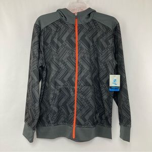 Energy Zone Boys Gray Orange Full Zip Front Hoodie Size XL 14/16